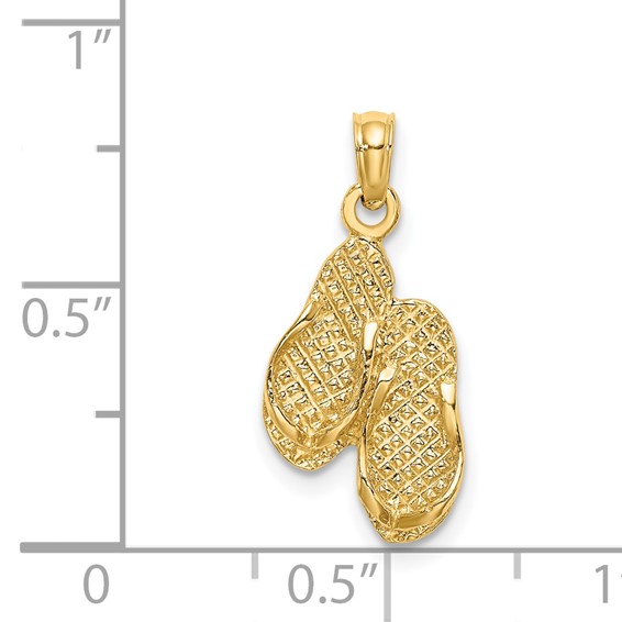14k 3-D DESTIN FLORIDA Double Flip-Flop Charm