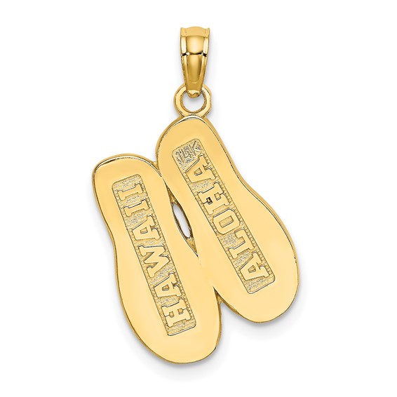 14k 3-D HAWAII ALOHA Double Flip-Flop Charm