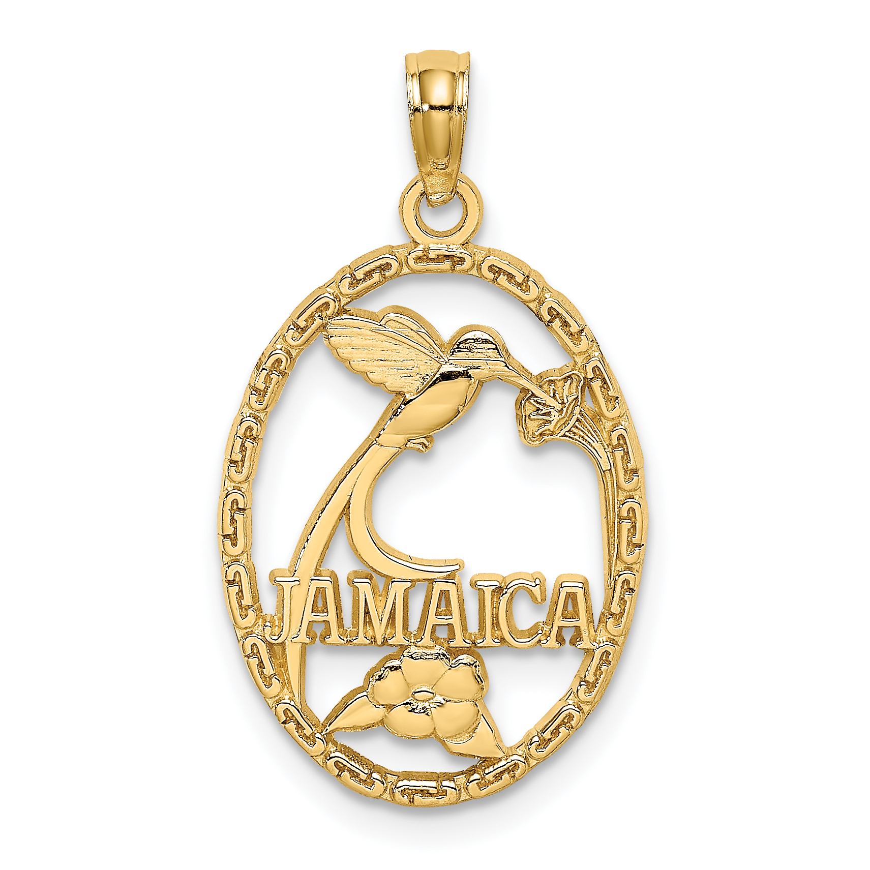 14k JAMAICA w/Bird and Flowers Charm (C3255)