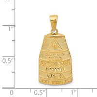 14K Yellow Gold 90 Miles to Cuba Southernmost Point Usa Key West Pendant view 4