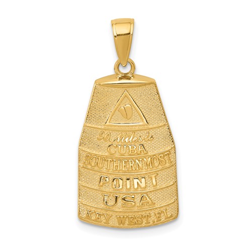 14K Yellow Gold 90 Miles to Cuba Southernmost Point Usa Key West Pendant