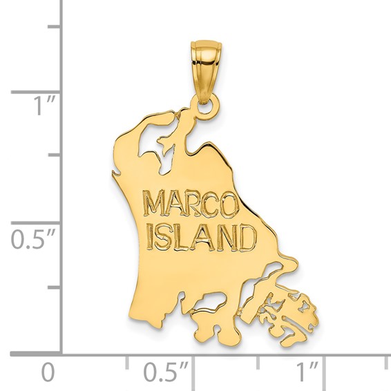 14k Cut-Out MARCO ISLAND Map Charm