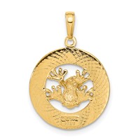 14K Yellow Gold Puerto Rico Pendant with Frog view 3