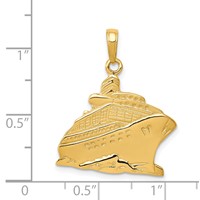 14K Yellow Gold Large Cruise Ship Pendant view 4
