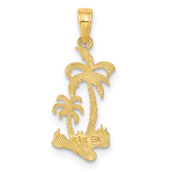 Gold Polished Palm Tree Pendants