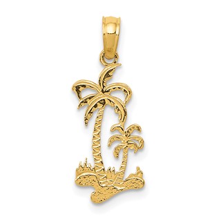 Gold Polished Palm Tree Pendants