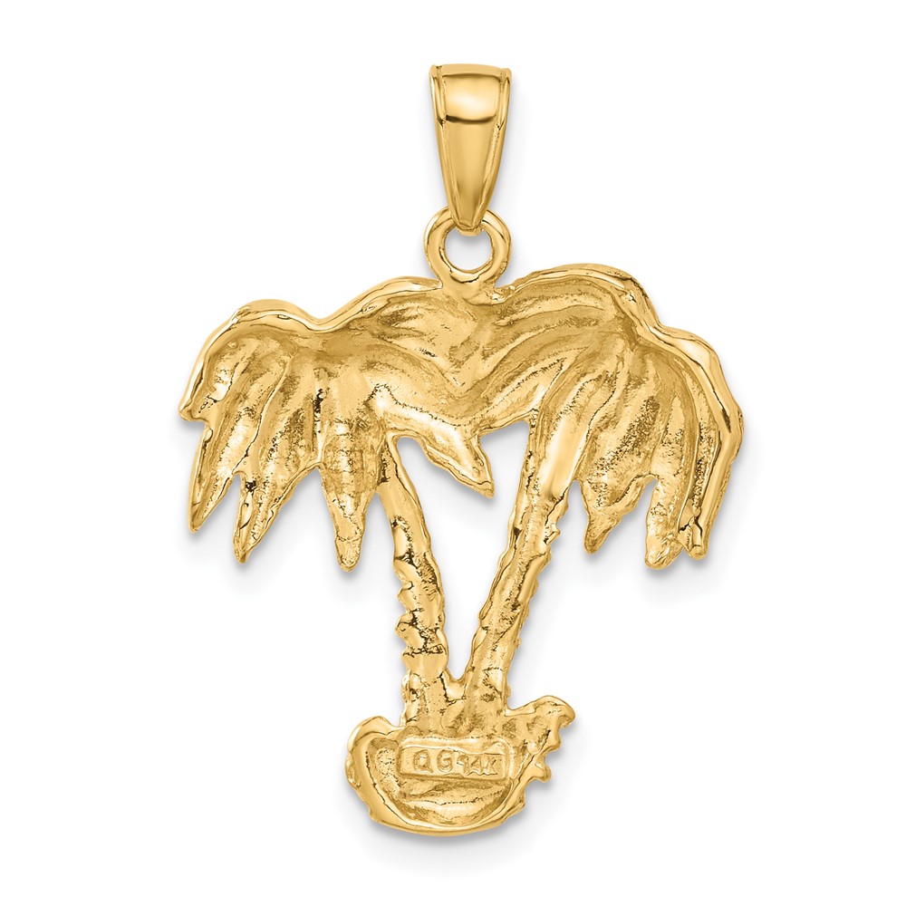 14k Double Palm Trees Pendant (C3333)