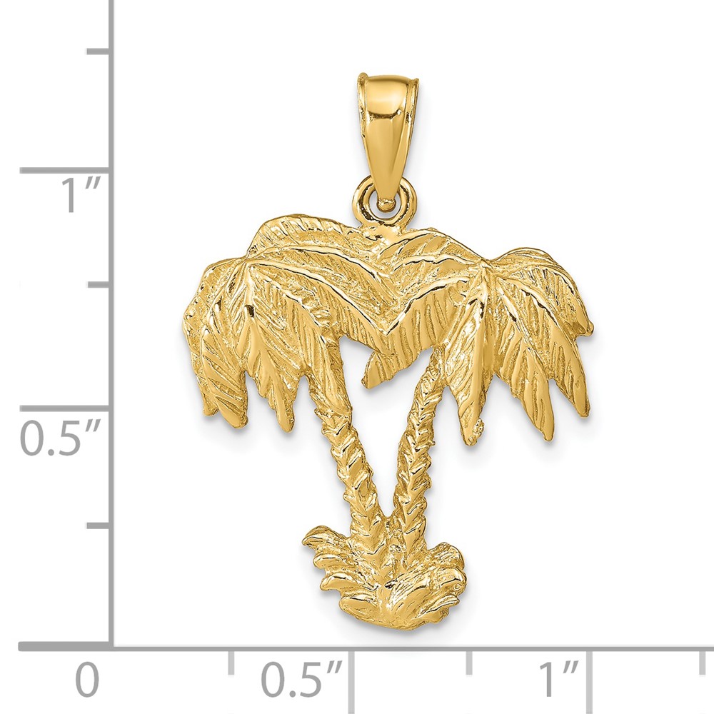 14k Double Palm Trees Pendant (C3333)
