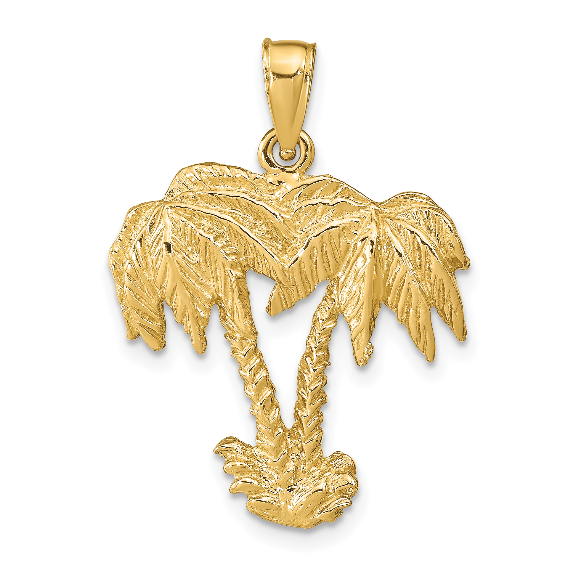 14k Double Palm Trees Pendant (C3333)