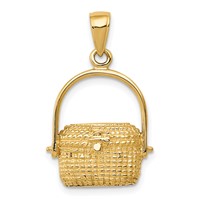 14K Large Nantucket Basket Pendant view 1