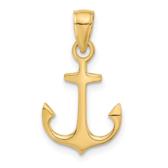 Gold Polished Anchor Pendants
