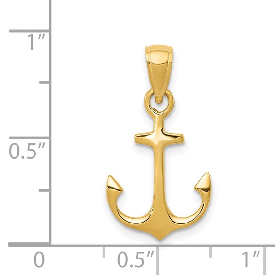 Gold Polished Anchor Pendants