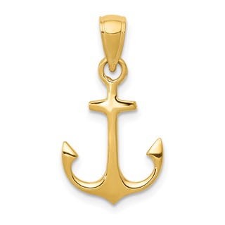 Gold Polished Anchor Pendants