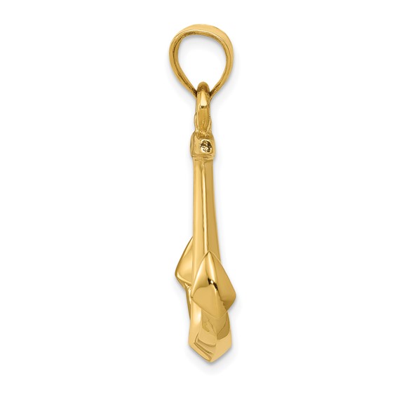 Gold Polished Anchor Pendant