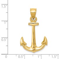 14K Yellow Gold 3-D Anchor Pendant view 4
