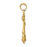 14K Yellow Gold 3-D Anchor Pendant with Rope view 2
