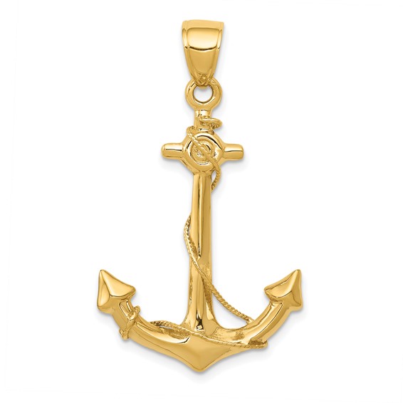 Gold Polished Anchor Pendants