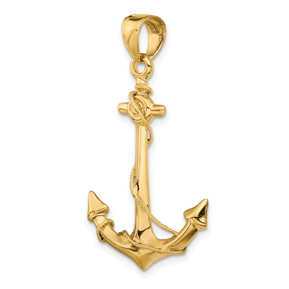 Gold Polished Anchor Pendants