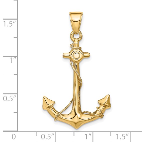 Gold Polished Anchor Pendants