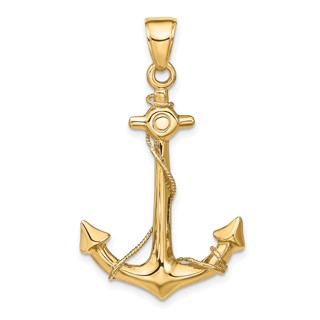 Gold Polished Anchor Pendants