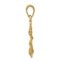 14K Yellow Gold 3-D Anchor Pendant with Shackle and Entwined Rope view 2