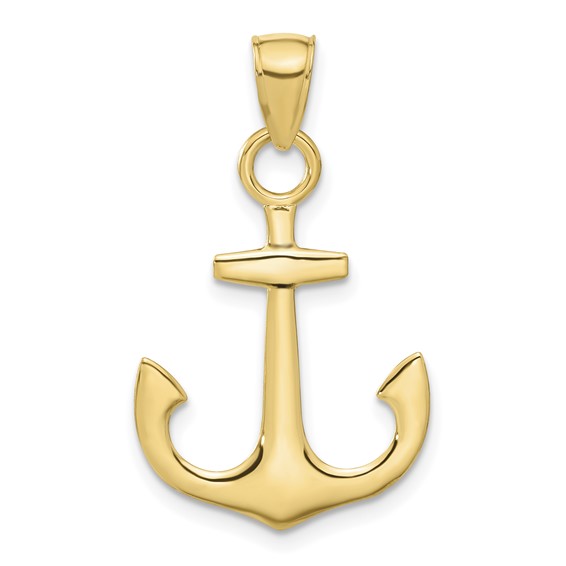 Gold Polished Anchor Pendants