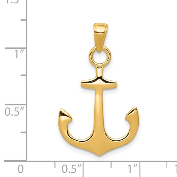 Gold Polished Anchor Pendants