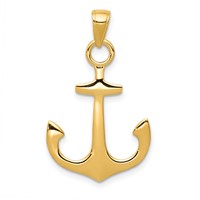 14K Anchor Pendant view 1