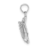 14K White Gold Conch Shell Charm view 2