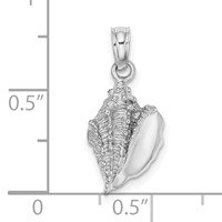 14K White Gold Conch Shell Charm view 3