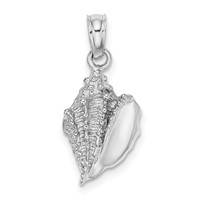 14K White Gold Conch Shell Charm view 1