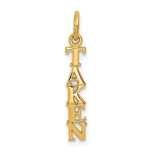 14K Yellow Gold Polished Taken Vertical Charm