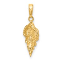 14K Yellow Gold Conch Shell Pendant view 3