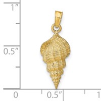 14K Yellow Gold Conch Shell Pendant view 4
