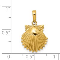 14K Yellow Gold Scallop Shell Pendant view 4