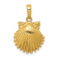 14K Yellow Gold Scallop Shell Pendant view 1