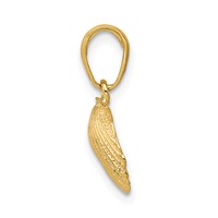 14K Yellow Gold Scallop Shell Pendant view 2