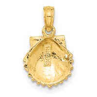 14K Yellow Gold Scallop Shell Pendant view 3