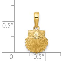 14K Yellow Gold Scallop Shell Pendant view 4