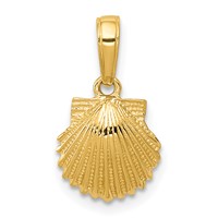 14K Yellow Gold Scallop Shell Pendant view 1