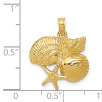 14K Four Shell Cluster Pendant view 3