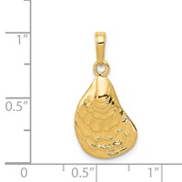 14K Yellow Gold Oyster Shell Pendant view 4