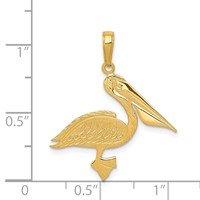 14K Yellow Gold Pelican Pendant view 4