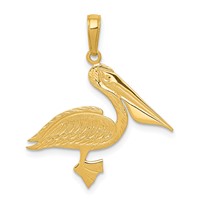 14K Yellow Gold Pelican Pendant view 1