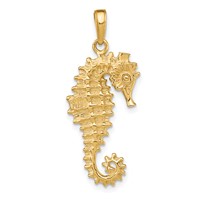 14K 3-D Seahorse Pendant view 3
