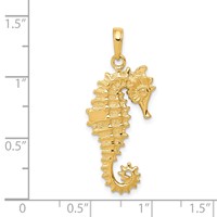 14K 3-D Seahorse Pendant view 4