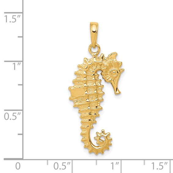 Gold Polished Seahorse Pendants
