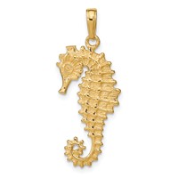 14K 3-D Seahorse Pendant view 1