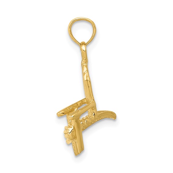 14K 3-D Adirondack Beach Chair Pendant