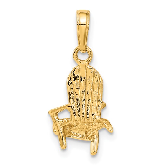14K 3-D Adirondack Beach Chair Pendant